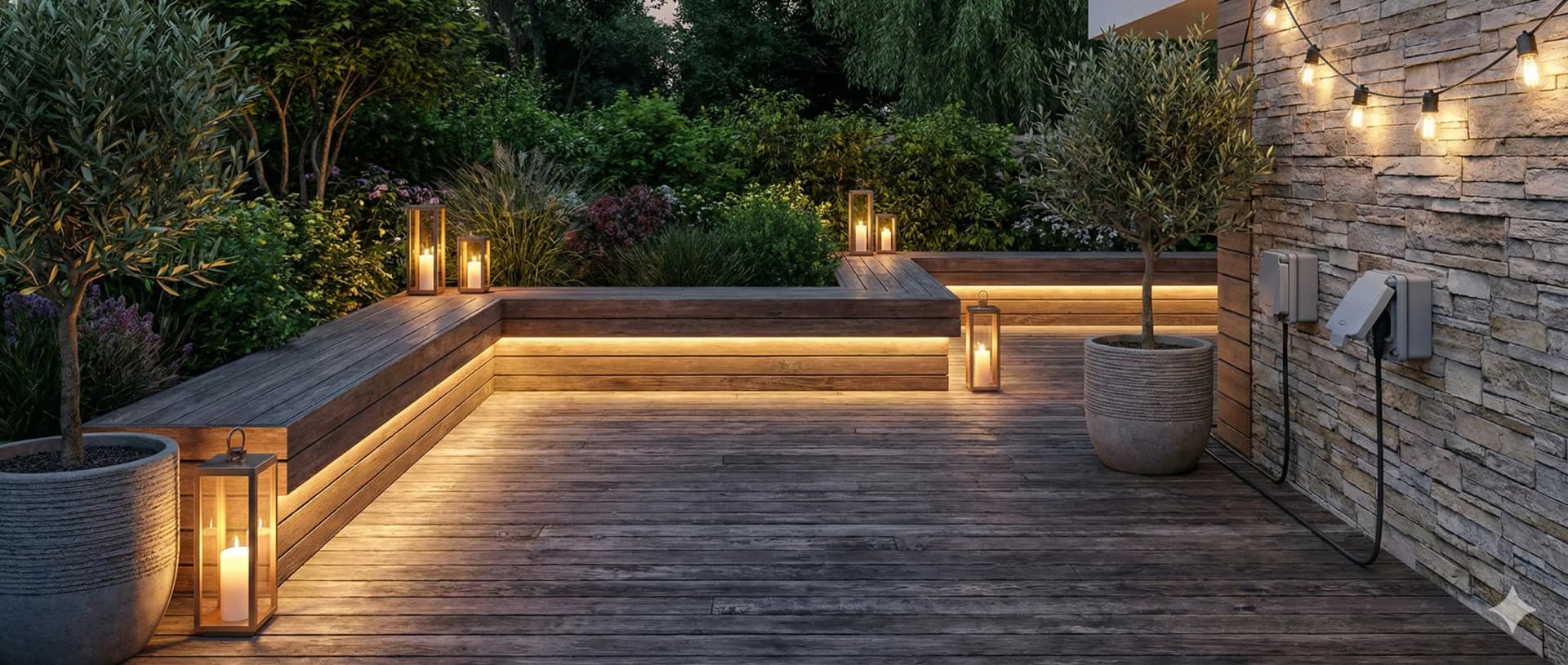 Gniazdka zewnętrzne na taras i ogród – ile punktów zaplanować?